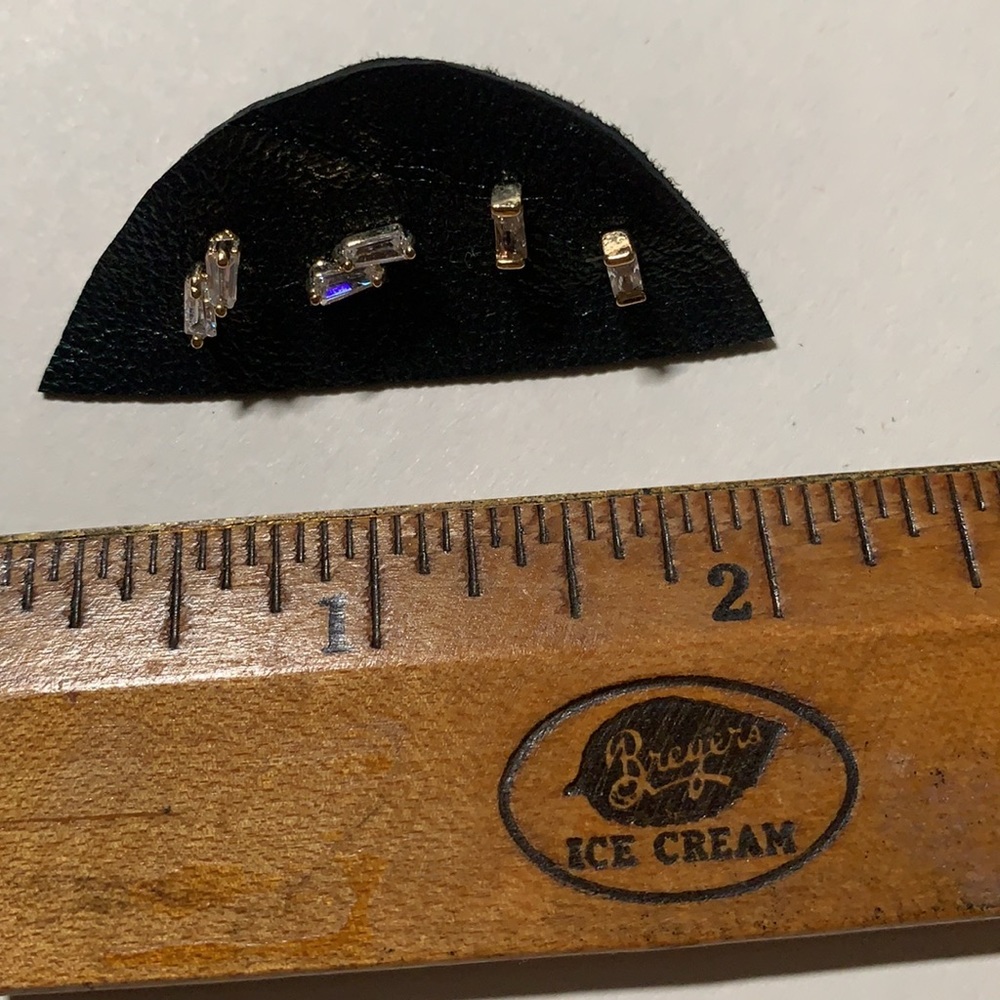 Teeny Crystal Baguette Stud Earring Duo